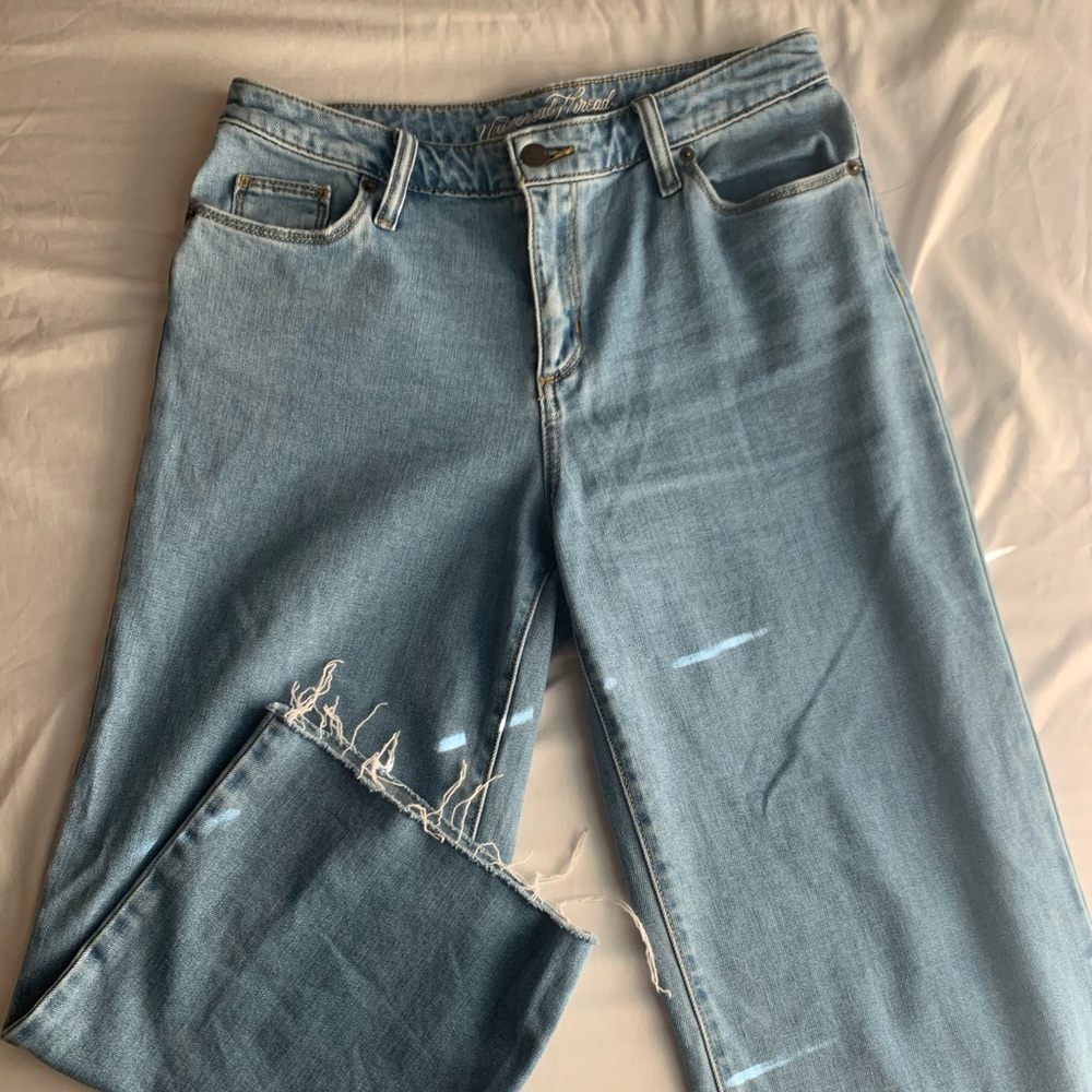 Wide leg cropped jeans